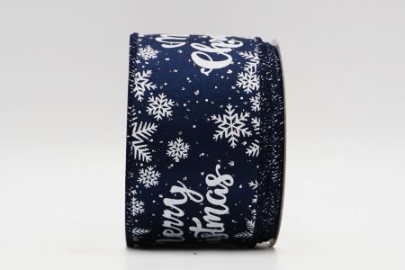 Merry Christmas Wired Ribbon_KF7325GC-4S-4_navy blue